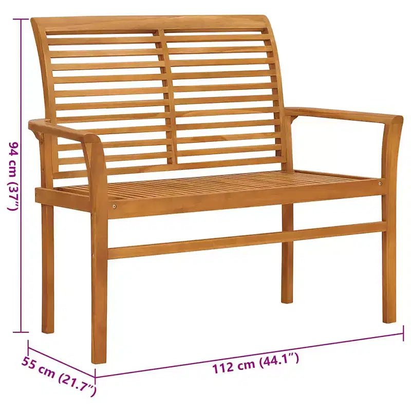 Banc de jardin Teck naturel Bois de teck Standard Durable