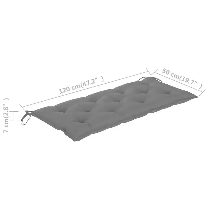 Banc de patio avec coussin 47.2 po Bois d'acacia massif