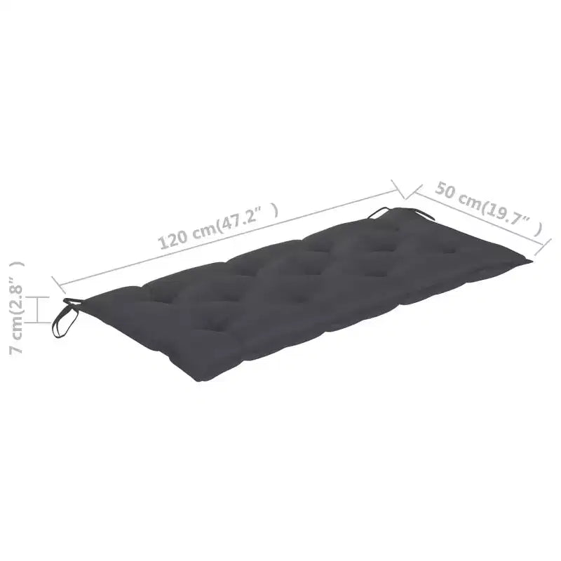 Banc de jardin marron clair, coussin anthracite