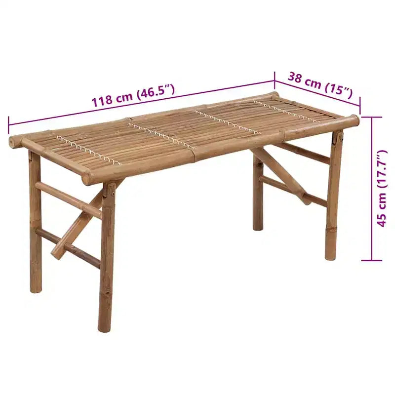 Banc de jardin Bambou naturel Bambou