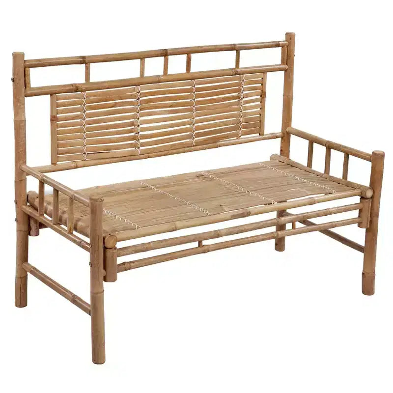 Banc de jardin Bambou naturel Bambou, 100 % polyester Moyen