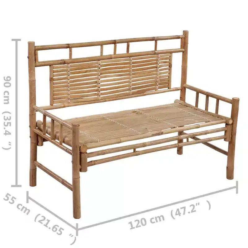Banc de jardin Bambou naturel Bambou, 100 % polyester Moyen