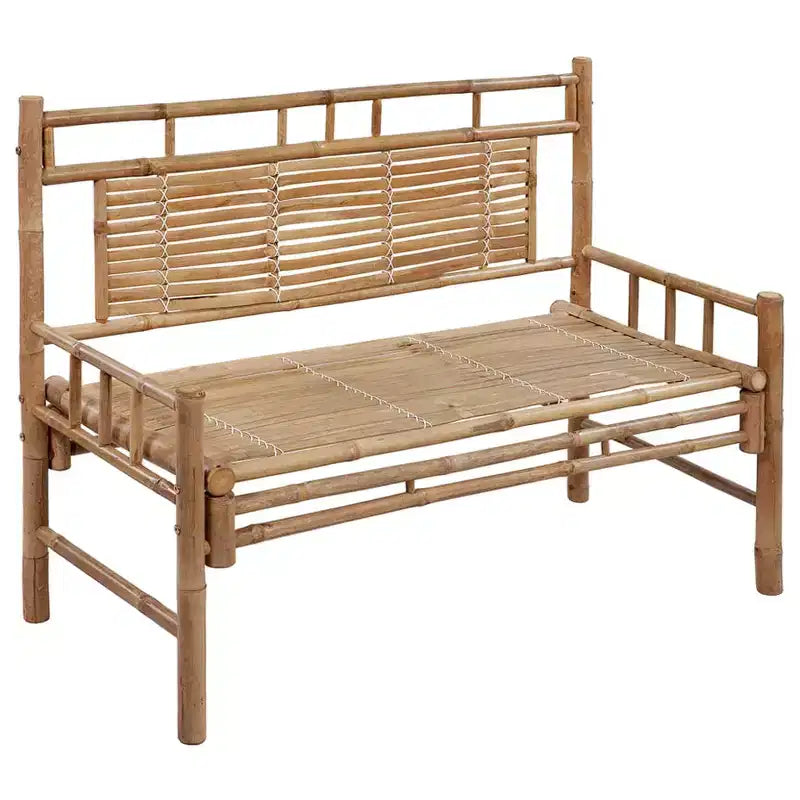 Banc de jardin Bambou naturel Bambou 120 cm Matériaux étanches
