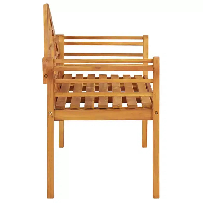 Banc de jardin marron en acacia massif, taille moyenne, ergonomique