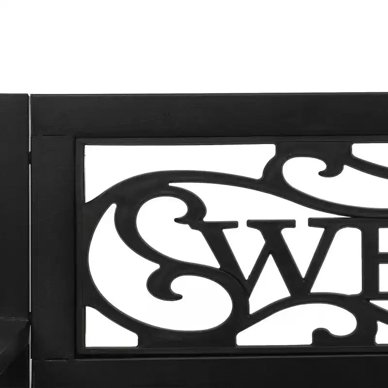 Banc de jardin suspendu, en acier noir, plastique, fixation moyenne