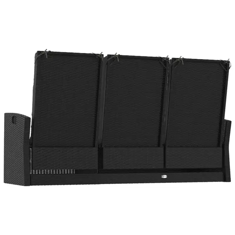Banc de jardin noir en polyrotin 3 places avec accoudoirs réglables