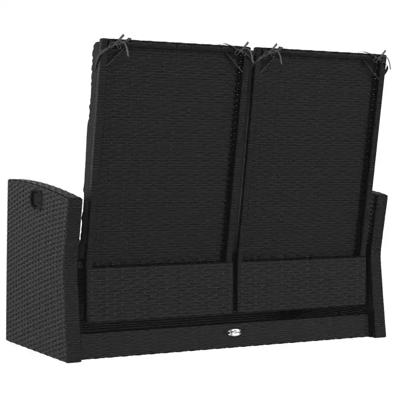 Banc de jardin en rotin PE noir 2 places Banc de jardin rectangulaire