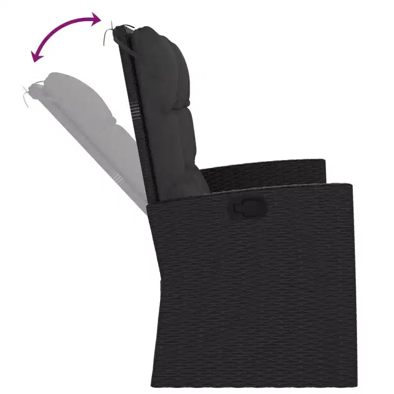 Banc de jardin en rotin PE noir 2 places Banc de jardin rectangulaire