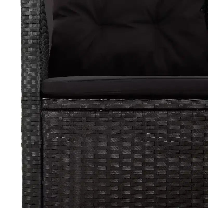 Banc de jardin en rotin PE noir 2 places Banc de jardin rectangulaire