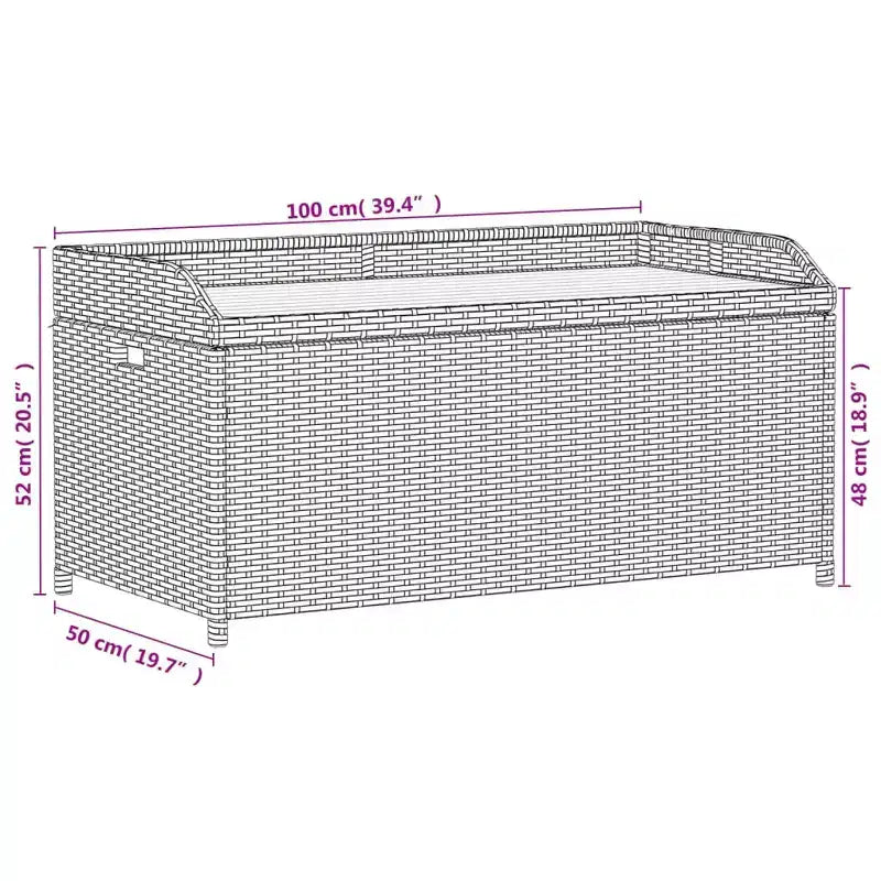 Banc de rangement Plusieurs places Banc d'extérieur Rectangulaire Contemporain