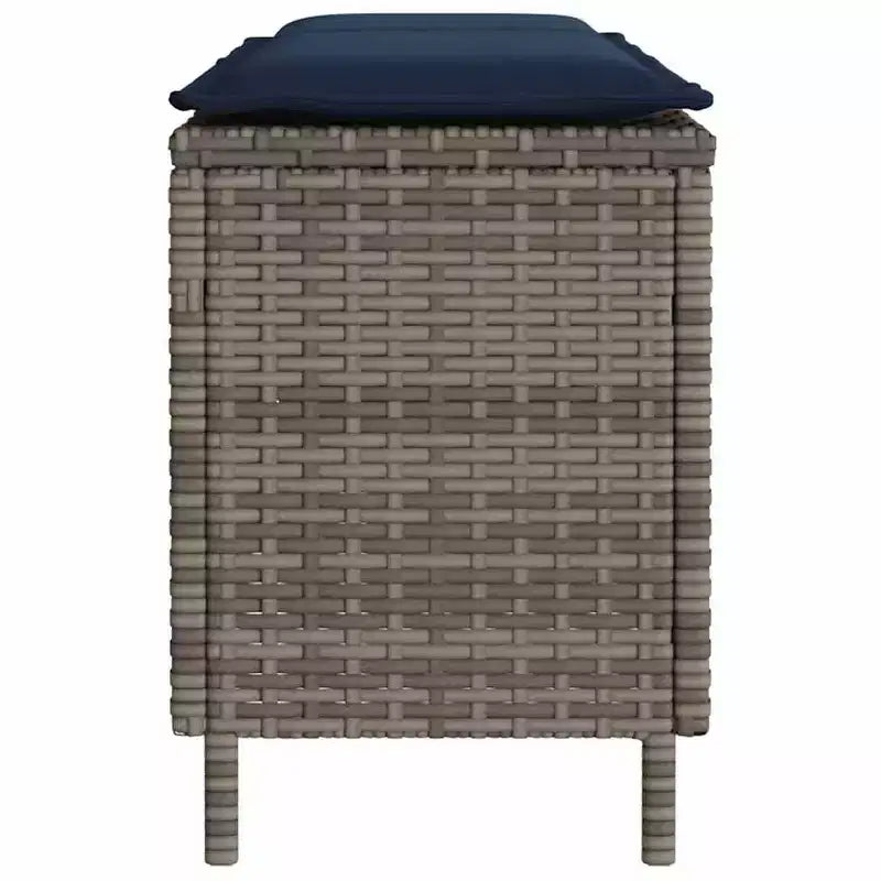 Banc de patio avec coussin gris 43,3x11,8x15,9 Polyrattans