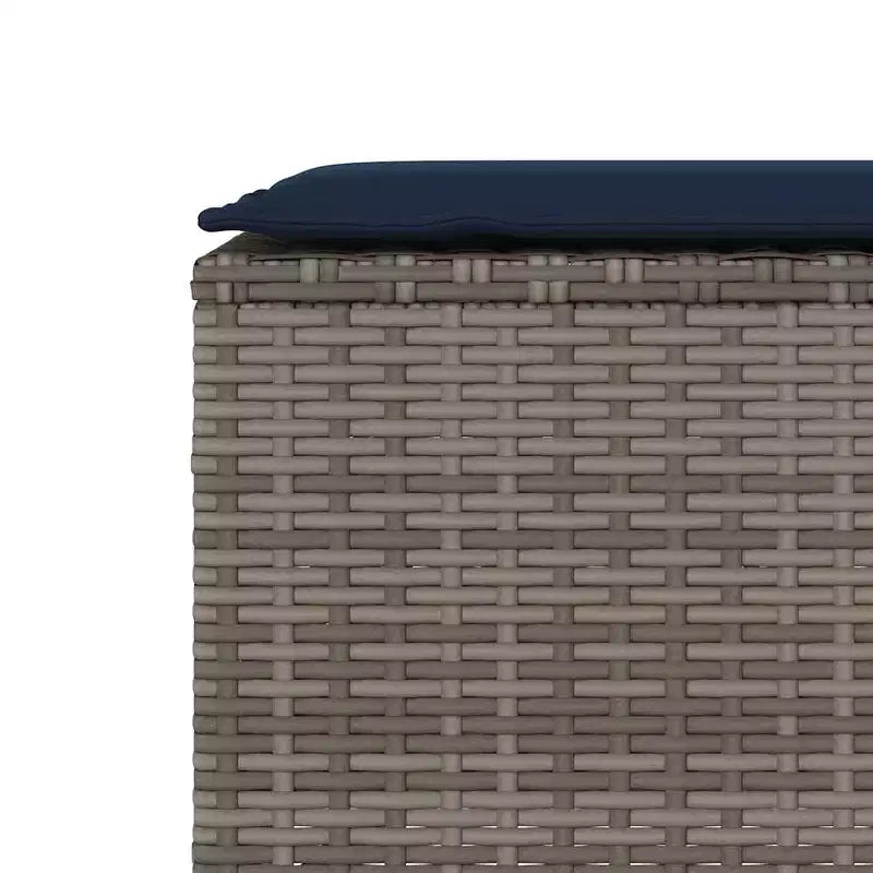 Banc de patio avec coussin gris 43,3x11,8x15,9 Polyrattans