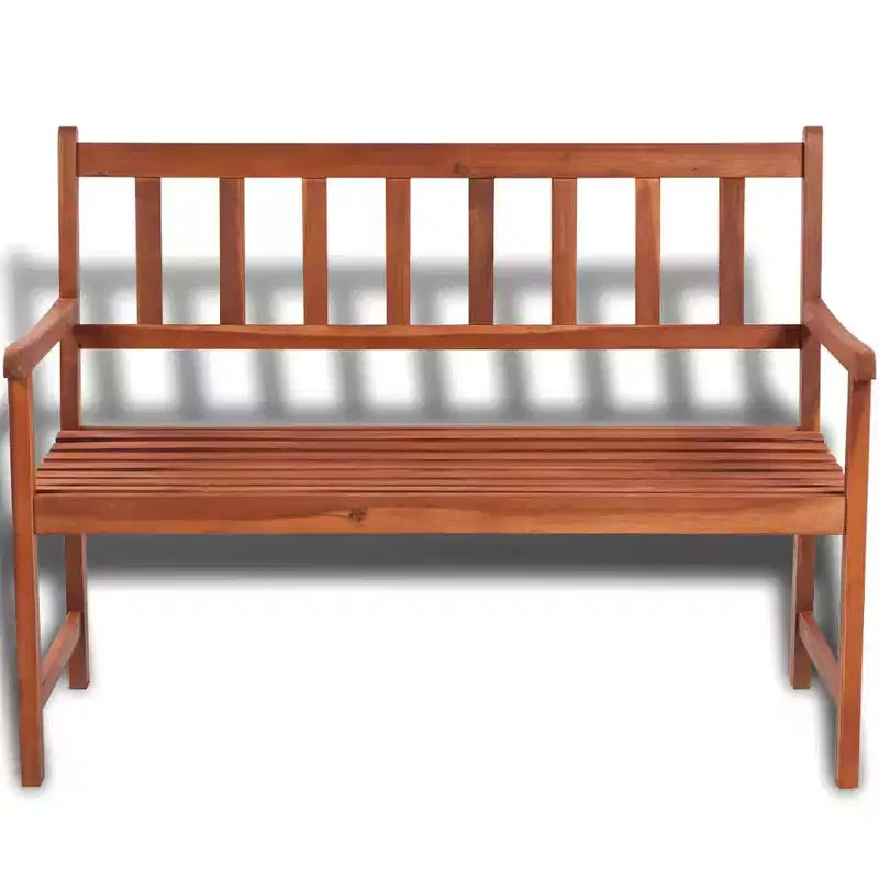 Banc de jardin en bois d'acacia brun clair, durabilité moyenne