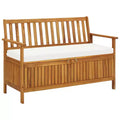 Storage Bench Natural wood Solid acacia wood with a polyester cushion