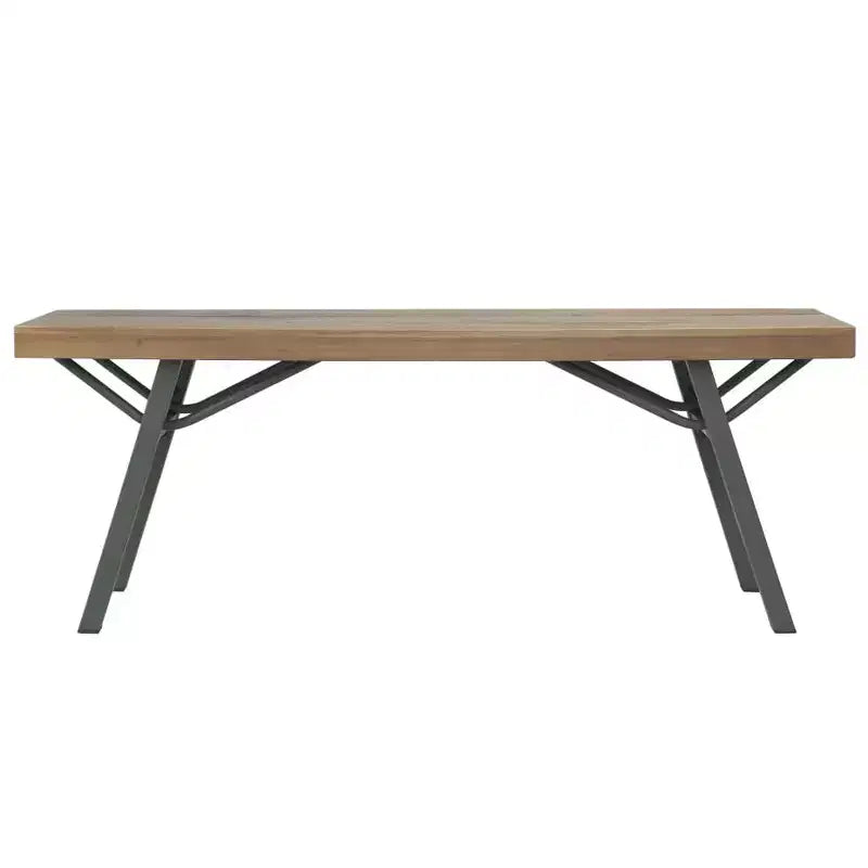Banc de jardin Marron et gris Bois d'acacia massif et acier 120 cm
