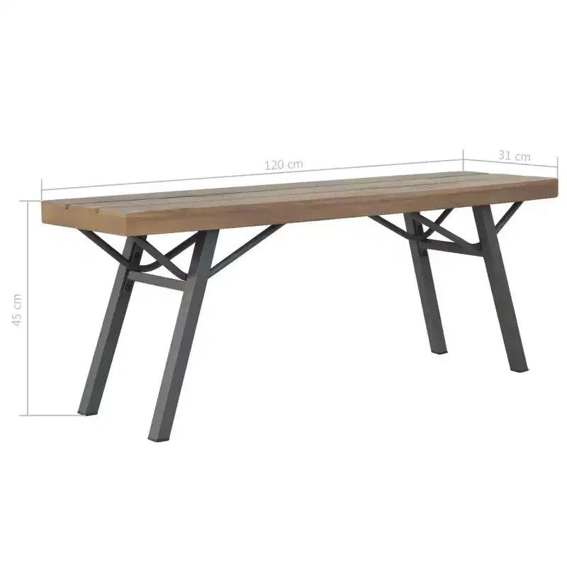 Banc de jardin Marron et gris Bois d'acacia massif et acier 120 cm