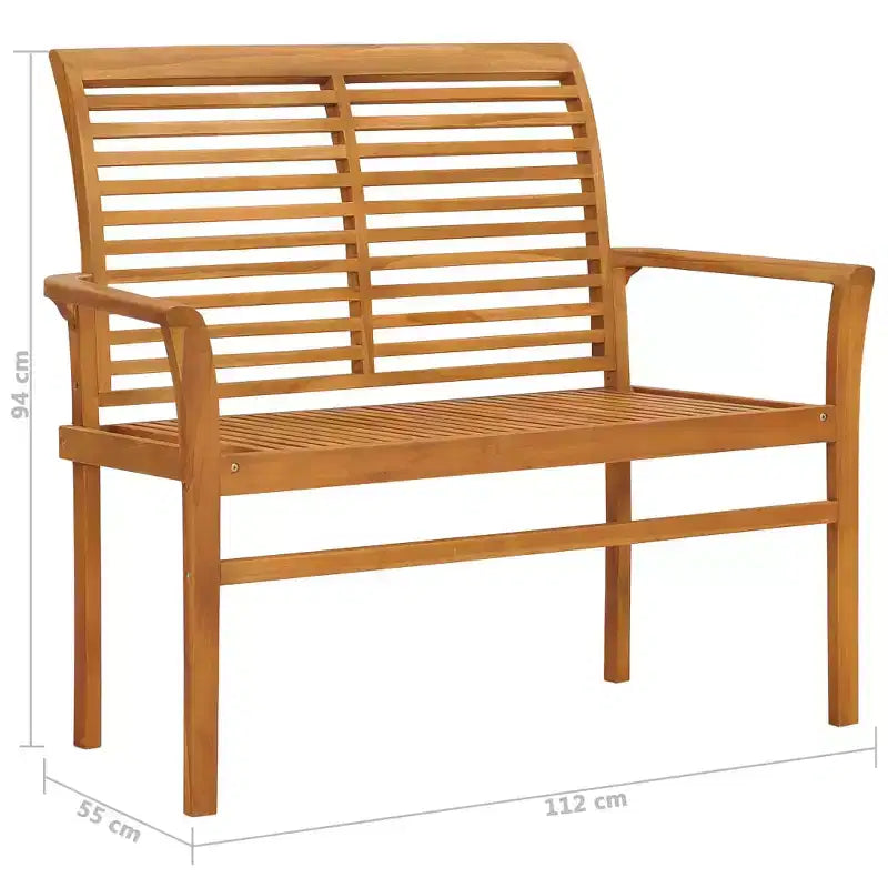 Banc de jardin Teck Marron Teck finement poncé 112 cm Durable