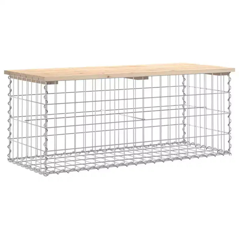 Banc de jardin Bois naturel Pin massif, Acier galvanisé Compact
