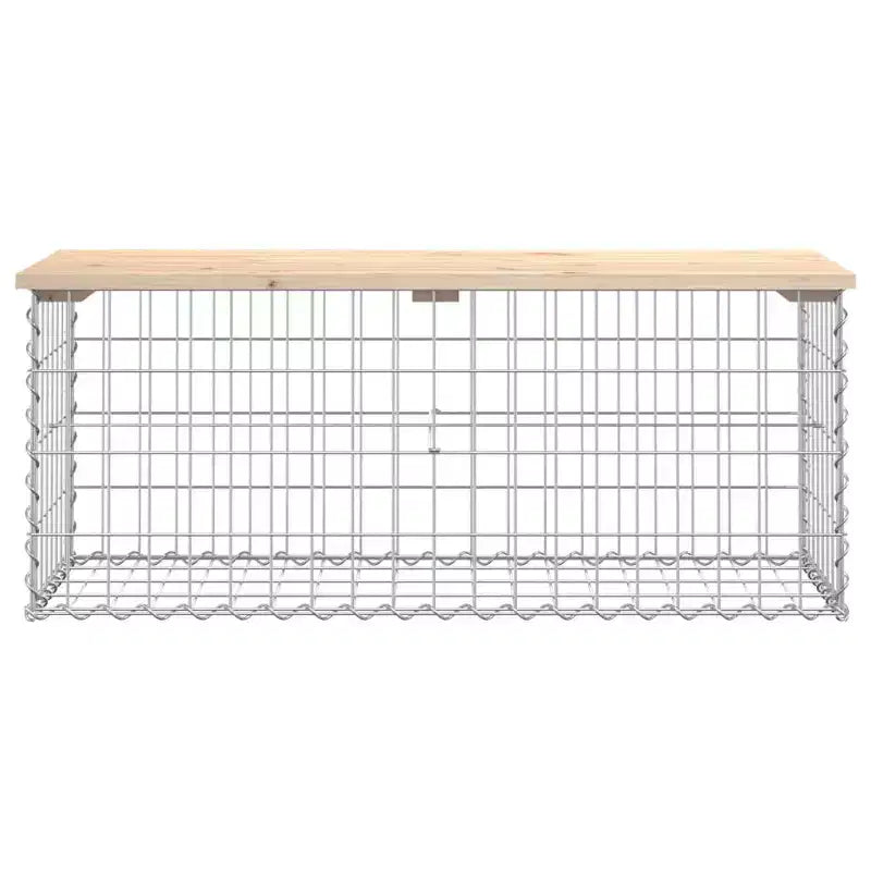 Banc de jardin Bois naturel Pin massif, Acier galvanisé Compact