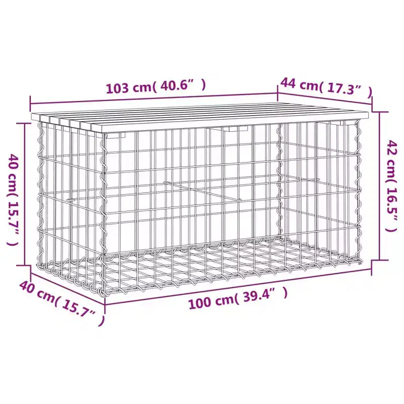 Banc de jardin Bois naturel Pin massif, Acier galvanisé Compact