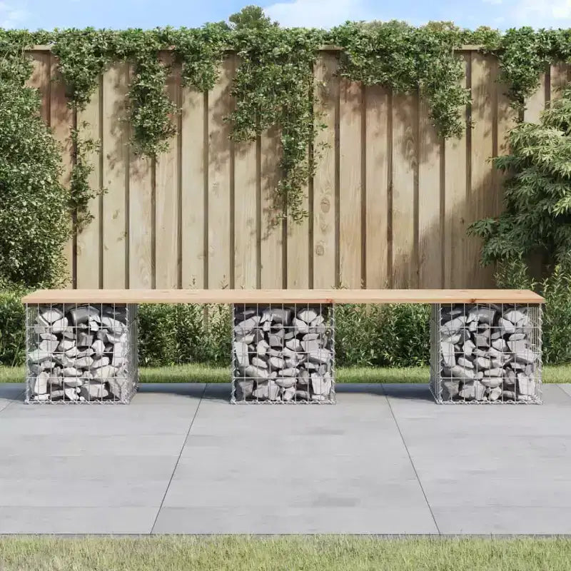 Garden Bench Natural Wood and Silver
