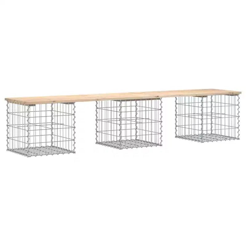 Banc de jardin en bois naturel et argent