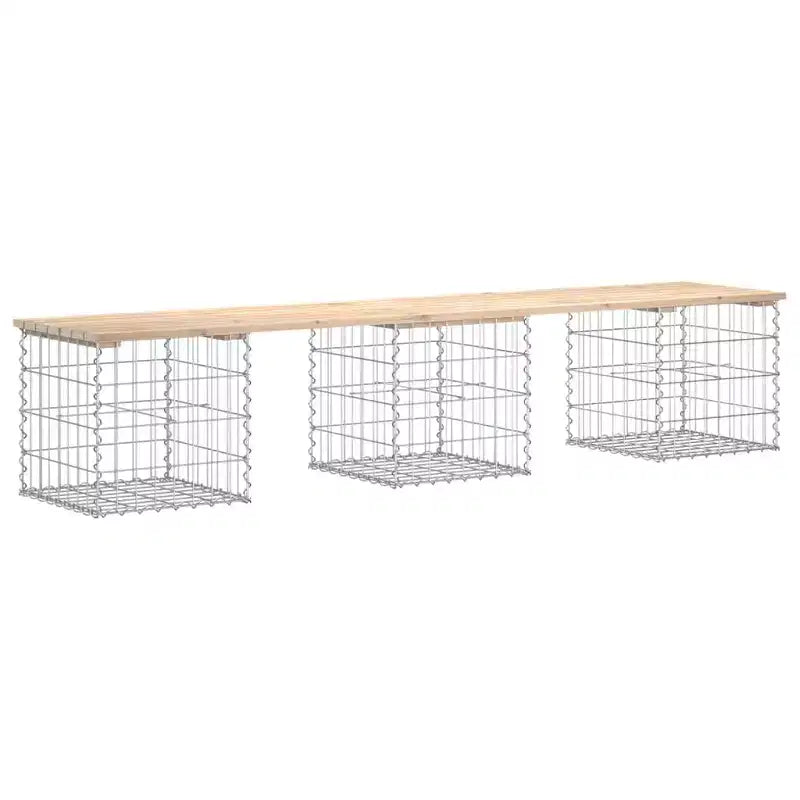 Banc de jardin en bois naturel et argent