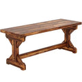 Outsunny Outdoor Wooden Bench, Rustic Garden Bench Seat, Farmhouse Backless Patio Loveseat with X-Shaped Base for Porch, Park, Lawn, Carbonized