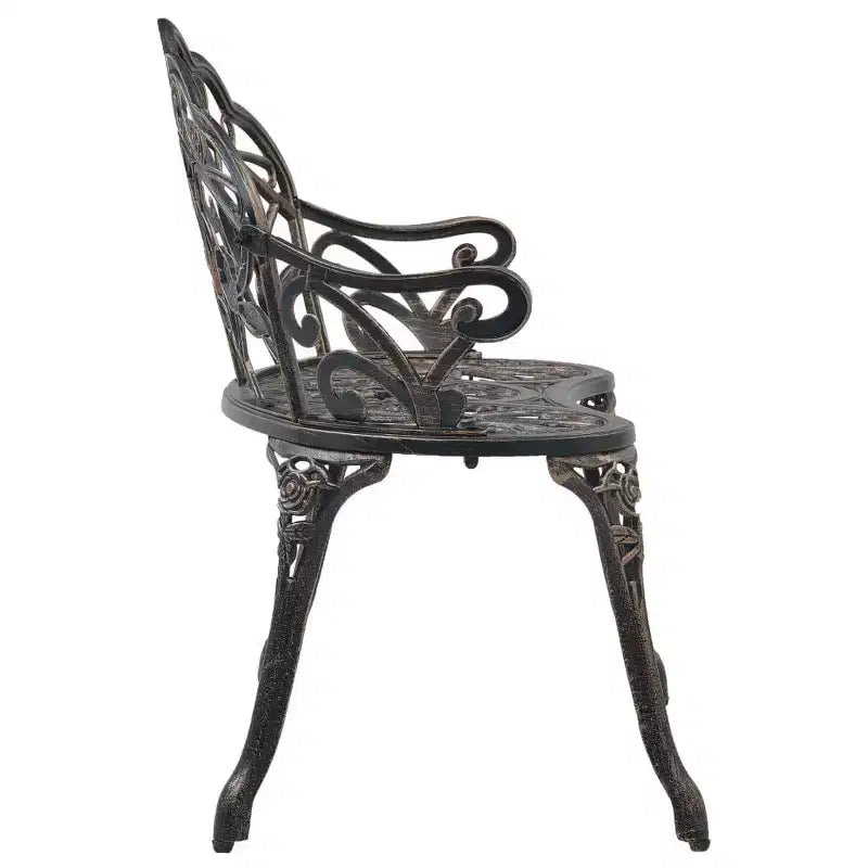 vidaXL Banc de jardin Noir Aluminium moulé, Fonte Moyen