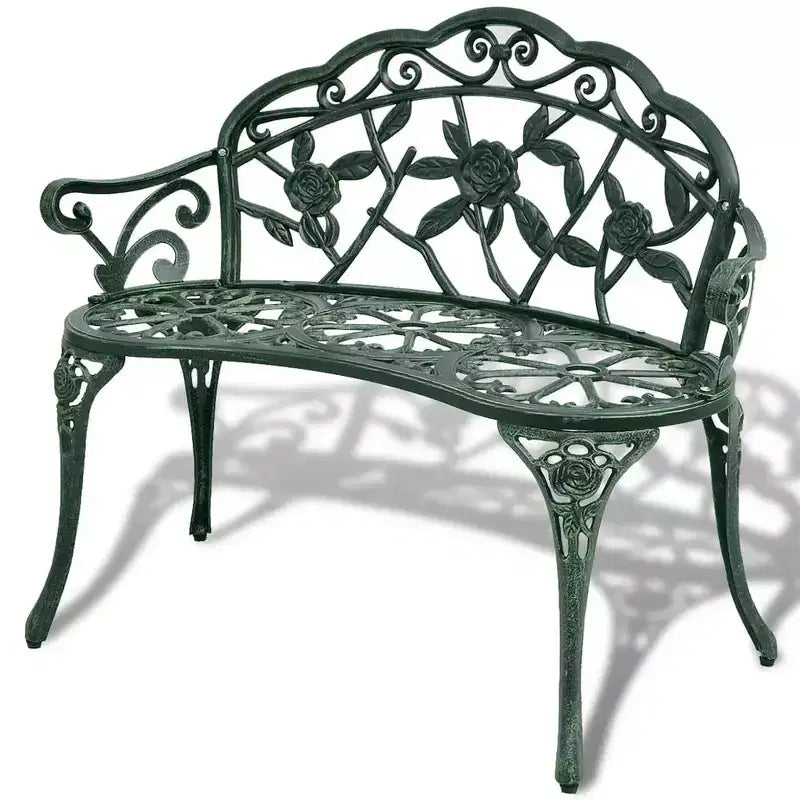 vidaXL Banc de jardin Noir Aluminium moulé, Fonte Moyen
