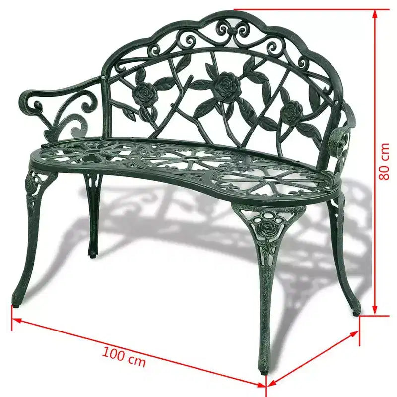 vidaXL Banc de jardin Noir Aluminium moulé, Fonte Moyen