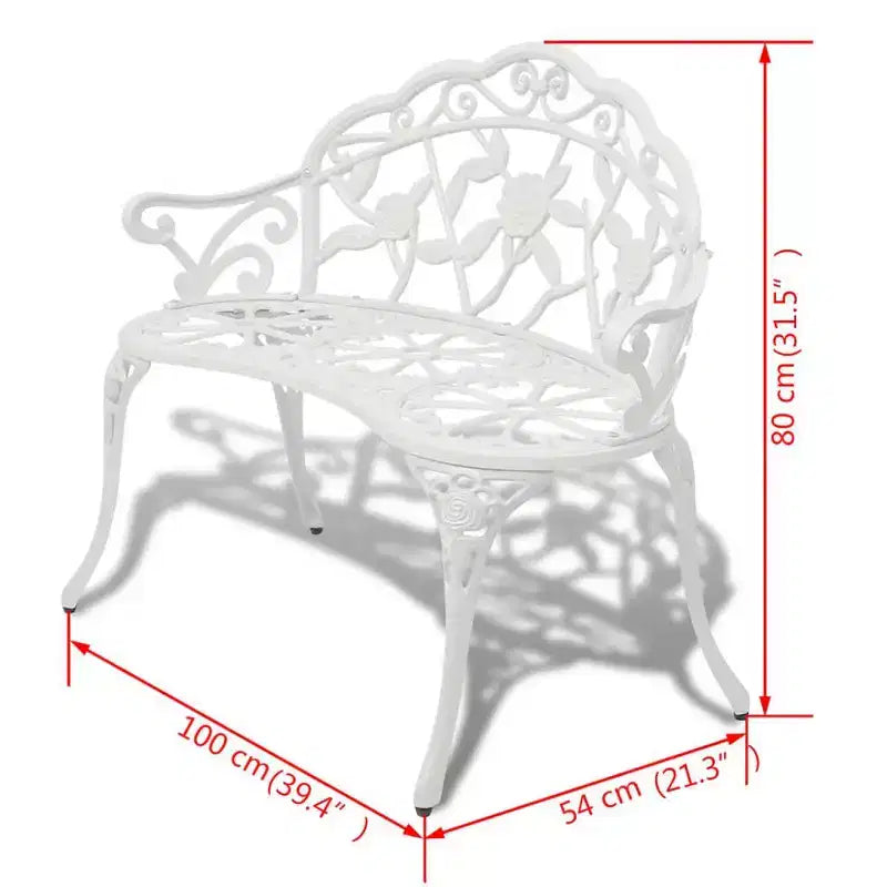 vidaXL Banc de jardin Noir Aluminium moulé, Fonte Moyen