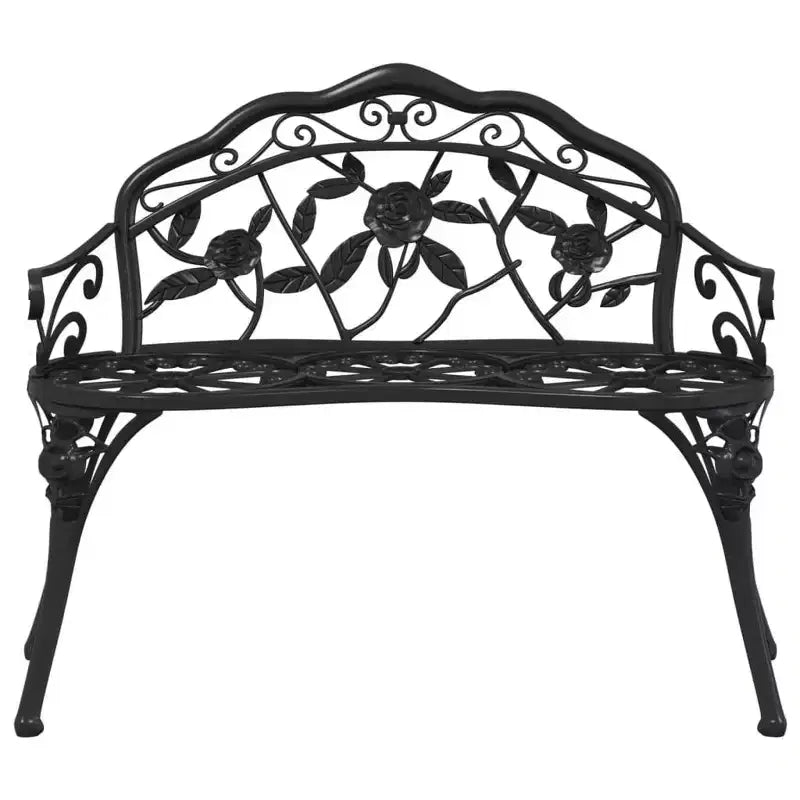 vidaXL Banc de jardin Noir Aluminium moulé, Fonte Moyen