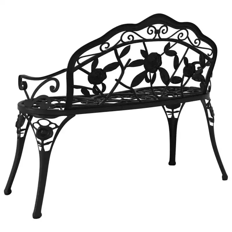 vidaXL Banc de jardin Noir Aluminium moulé, Fonte Moyen