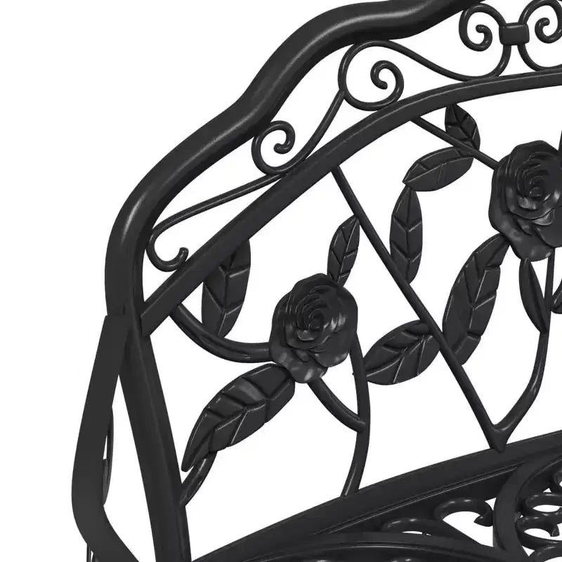 vidaXL Banc de jardin Noir Aluminium moulé, Fonte Moyen