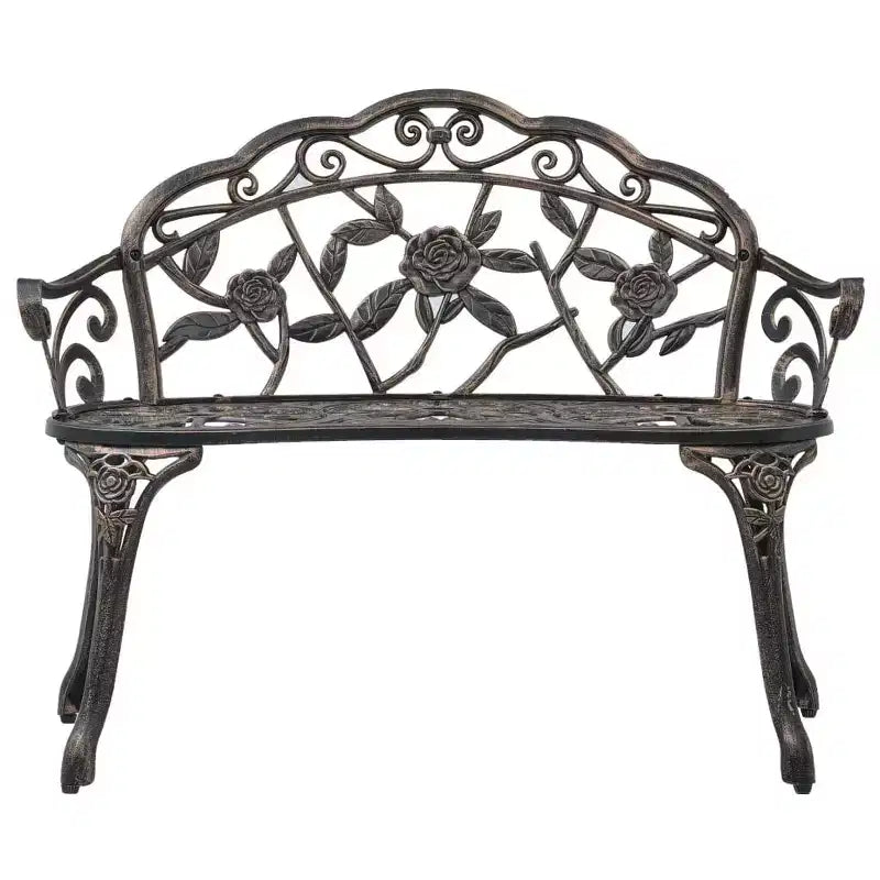 vidaXL Banc de jardin Noir Aluminium moulé, Fonte Moyen
