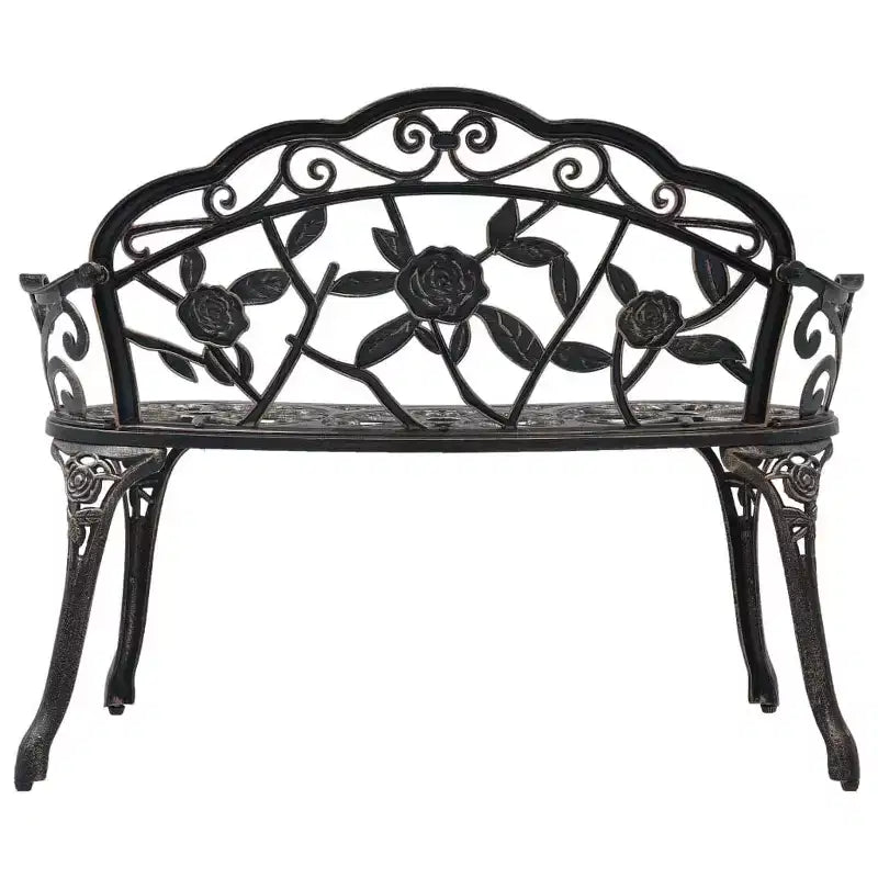 vidaXL Banc de jardin Noir Aluminium moulé, Fonte Moyen