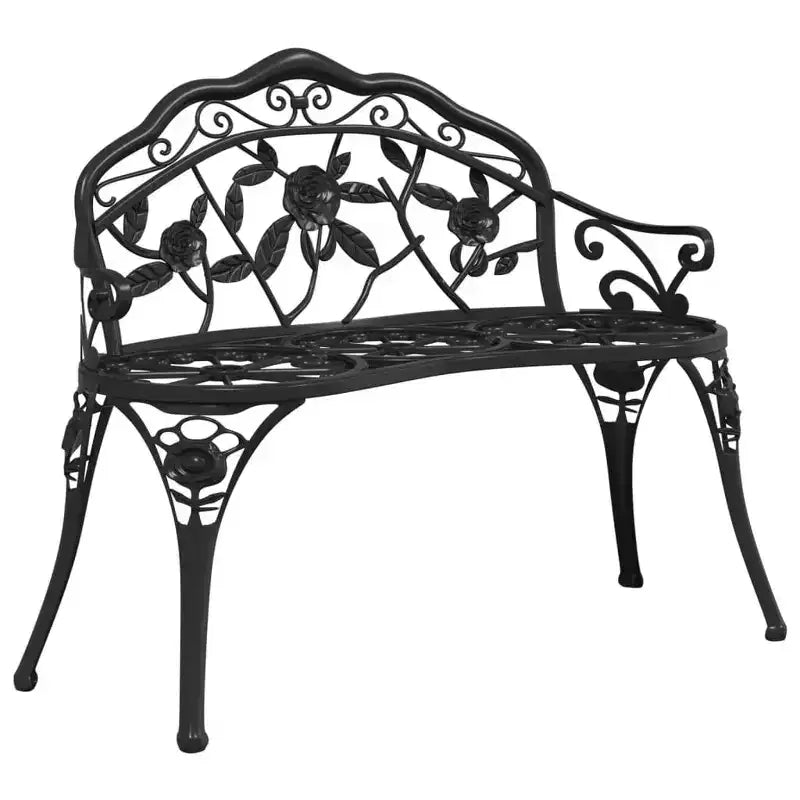 vidaXL Banc de jardin Noir Aluminium moulé, Fonte Moyen