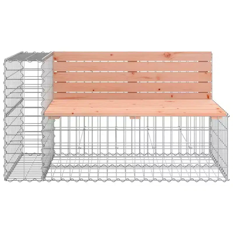 Banc de jardin extérieur rustique avec panier gabion