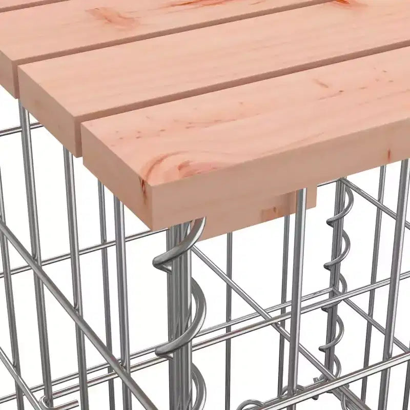 Banc de jardin extérieur rustique avec panier gabion