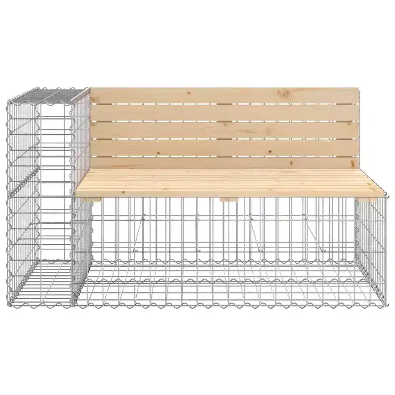 Banc de jardin extérieur rustique avec panier gabion