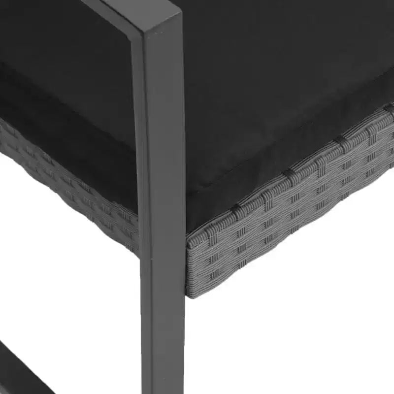 vidaXL Banc d'extérieur 3 places avec coussins pour véranda et terrasse en résine tressée PP