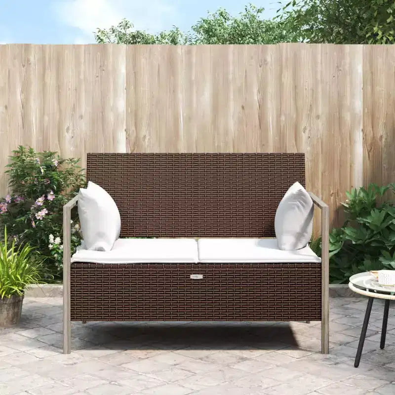vidaXL Banc de jardin noir rotin PE 2 places Banc de jardin rectangulaire