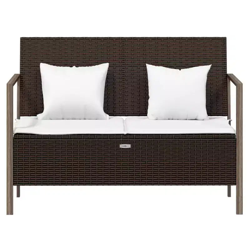 vidaXL Banc de jardin noir rotin PE 2 places Banc de jardin rectangulaire