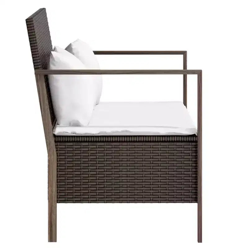 vidaXL Banc de jardin noir rotin PE 2 places Banc de jardin rectangulaire