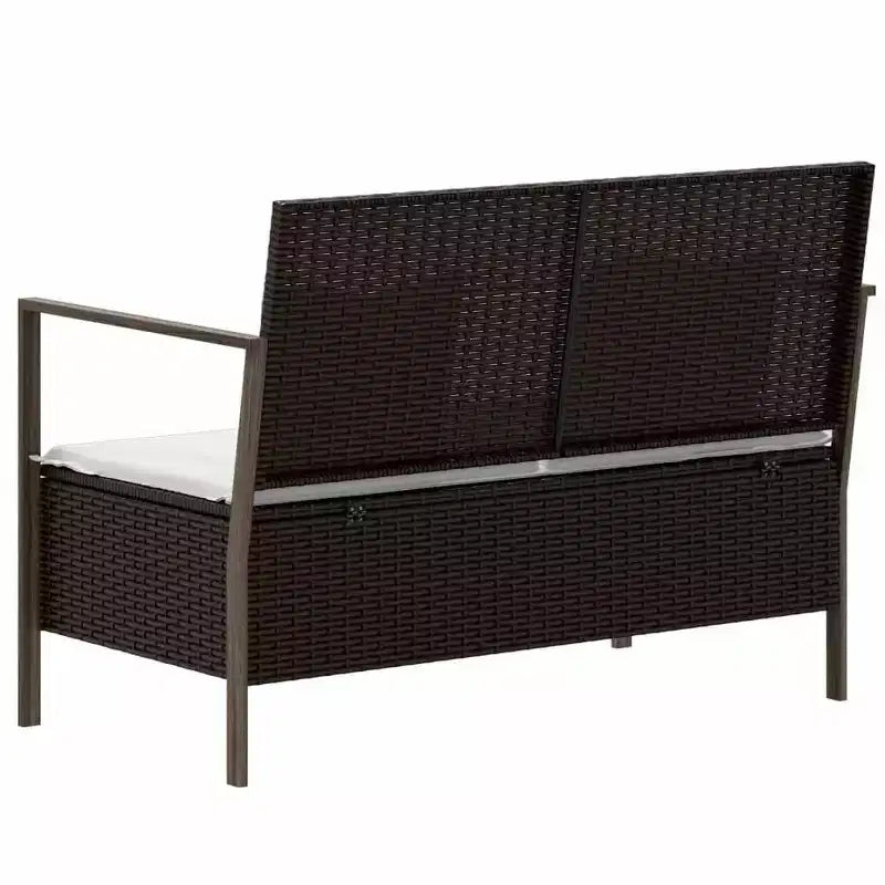 vidaXL Banc de jardin noir rotin PE 2 places Banc de jardin rectangulaire