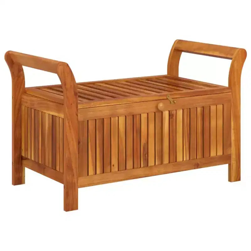 vidaXL Banc de rangement de patio avec coussin Causeuse d'extérieur en bois d'acacia massif