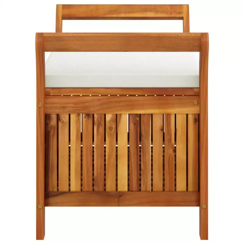 vidaXL Banc de rangement de patio avec coussin Causeuse d'extérieur en bois d'acacia massif
