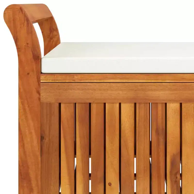vidaXL Banc de rangement de patio avec coussin Causeuse d'extérieur en bois d'acacia massif