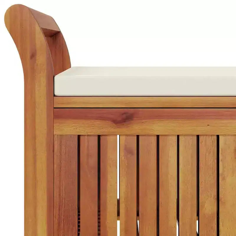 vidaXL Banc de rangement de patio avec coussin Causeuse d'extérieur en bois d'acacia massif